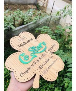 BẢNG GỖ DECOR - Bảng gỗ thiết kế theo yêu cầu - Mẫu cỏ 4 lá xinh xắn