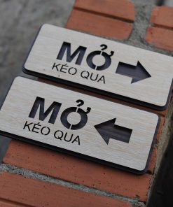 [Giá Sỉ] Bảng Hiệu Gỗ Dán Cửa Đóng Mở Trái Phải