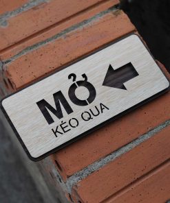[Giá Sỉ] Bảng Hiệu Gỗ Dán Cửa Đóng Mở Trái Phải