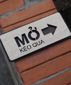 [Giá Sỉ] Bảng Hiệu Gỗ Dán Cửa Đóng Mở Trái Phải
