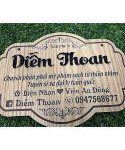 Bảng gỗ thiết kế theo yêu cầu - in thương hiệu shop xịn xò - Free thiết kế