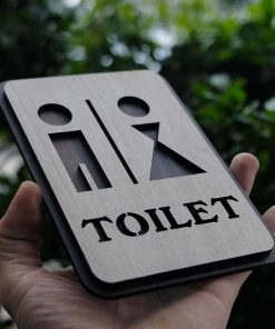 [Giá sỉ] Bảng Toilet Gỗ Dán Cửa Nhà Vệ Sinh Trang Trí