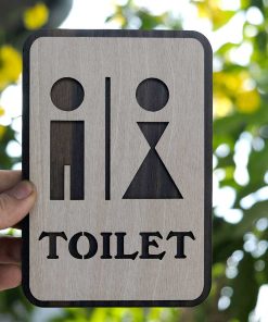 [Giá sỉ] Bảng Toilet Gỗ Dán Cửa Nhà Vệ Sinh Trang Trí