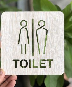 [Giá Sỉ] Bảng Toilet Gỗ Decor giá rẻ có sẵn keo dán