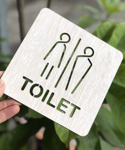 [Giá Sỉ] Bảng Toilet Gỗ Decor giá rẻ có sẵn keo dán