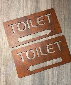 [Giá Xưởng] Biển Toilet Gỗ Giá Rẻ Dán Cửa Trang Trí