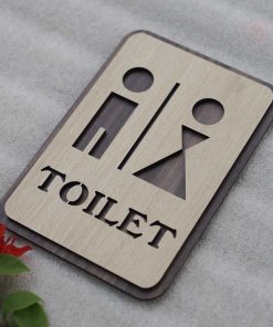 [Giá sỉ] Bảng Toilet Gỗ Dán Cửa Nhà Vệ Sinh Trang Trí