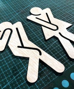 [Giá Sỉ] Miếng dán cửa toilet Nam Nữ bằng Gỗ