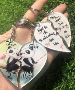 Móc khóa mica in ảnh theo yêu cầu - Móc khóa đôi tình yêu