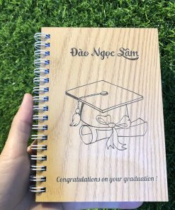 Sổ bìa gỗ - khắc tên khắc hình theo yêu cầu