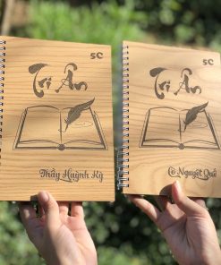 [SỔ TAY TRI ÂN THẤY CÔ GIÁO] - Sổ tay bìa gỗ khắc hình - Thiết kế theo yêu cầu