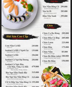 Chuyên In + Thiết Kế Menu Nhà Hàng Hải Sản - Đẹp - Sang - Sáng Tạo