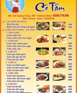 Dịch Vụ In + Thiết Kế Menu Quán Cơm Sáng Tạo - Độc Quyền - Giá Rẻ Lấy Nhanh