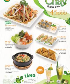 Dịch Vụ In + Thiết Kế Menu - Thực Đơn Quán Chay Chuyên Biệt