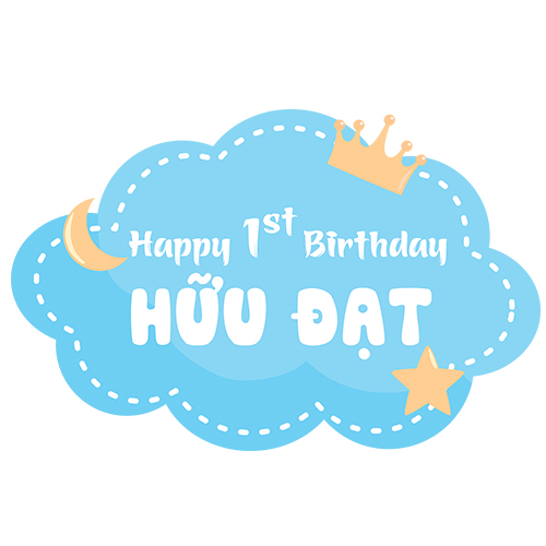 Banner sinh nhật bảng tên sinh nhật cho bé trai bé gái Trang trí sinh nhật  thôi nôi đầy tháng  Lazadavn